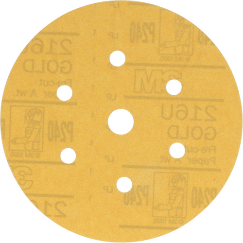 3M 01077 Hookit Dust-Free Sanding Disc, 6" Dia., P240 Grit, Aluminum Oxide, A-Weight