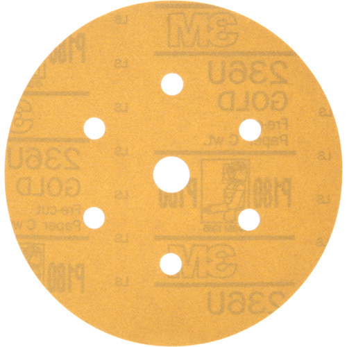 3M 1079 Hookit Dust-Free Sanding Disc, 6" Dia., P180 Grit, Aluminum Oxide, C-Weight