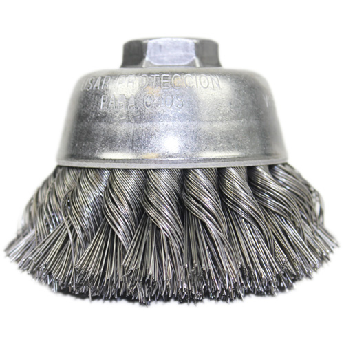 Osborn 0003312600 Brosse-boisseau &agrave; fil nou&eacute;, 3-1/2" dia. x 5/8"-11 arbre
