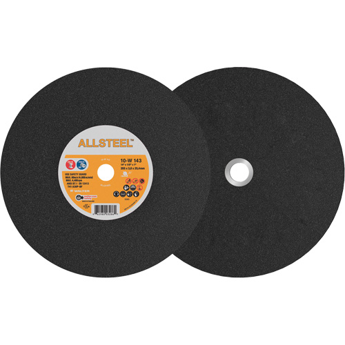 Walter Surface Technologies 10W143 ALLSTEEL Chopsaw Wheel, 14" x 1/8", 1" Arbor, Type 1, Aluminum Oxide, 4400 RPM