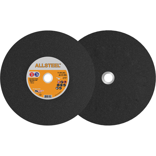 Allsteel 11W341 Meule pour scie &agrave; tronçonner AllSteel, 14" x 1/8", Arbre de 25/32", Type 1, Oxyde d'aluminium, 5400 Tr/min