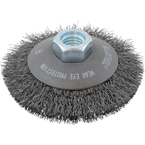 Allsteel 13W531 Brosse &agrave; fils torsad&eacute;s AllSteel, 5" dia., Fils 0,0118", Arbre 5/8"-11