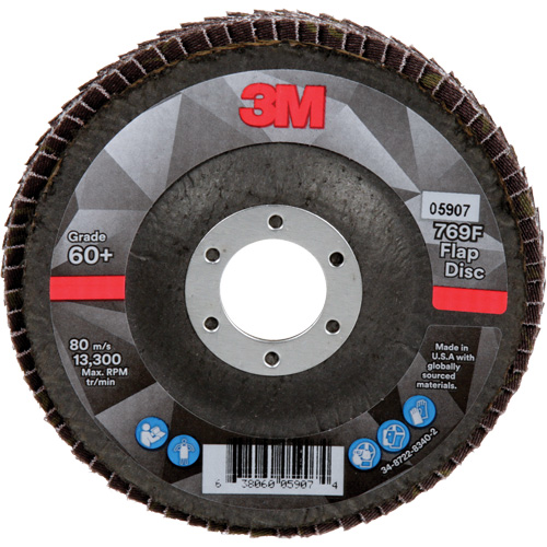 3M AB05907 769F Quick Change Flap Disc, 4-1/2" x 7/8", Type 29, 60+ Grit, Ceramic