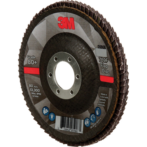 3M AB05908 Disque &agrave; lamelles &agrave; changement rapide 769F, 4-1/2" x 7/8", Type 29, Grain 80+, C&eacute;ramique