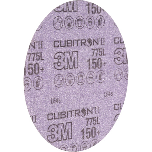 3M AB87041 Disque de ponçage avec support en pellicule s&eacute;rie 775L Cubitron II Hookit, dia 6", Grain 150+, C&eacute;ramique, 3 mils