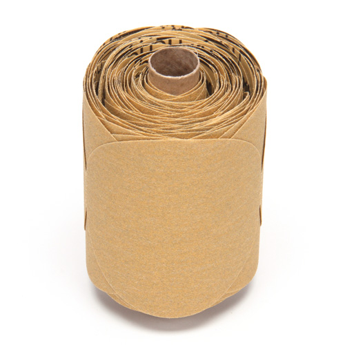 3M AB01423 Stikit Gold Paper Disc Roll, 5" Dia., P220 Grit, Aluminum Oxide