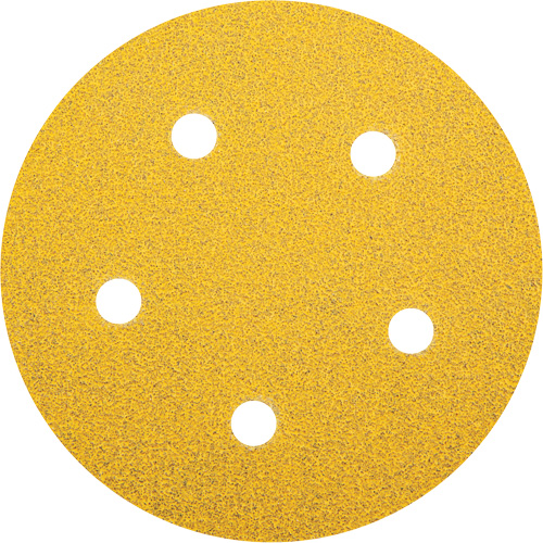 Norton 78072748541 Gold Reserve Paper Hook & Loop Vacuum Disc, 5" Dia., P60 Grit, Aluminum Oxide, C-Weight