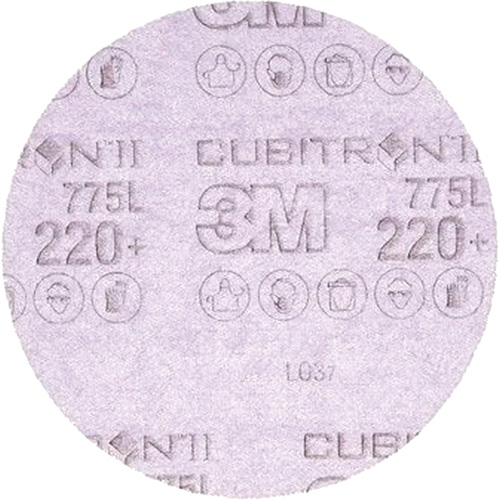 3M AB64269 Disque de ponçage propre 775L Cubitron II Hookit, dia 5", Grain 220+, C&eacute;ramique, 3 mils
