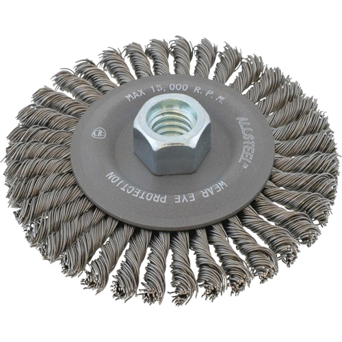 Walter Surface Technologies 13W661B ALLSTEEL Wheel Wire Brush, 6" Dia., 0.02" Fill, 5/8"-11 Arbor