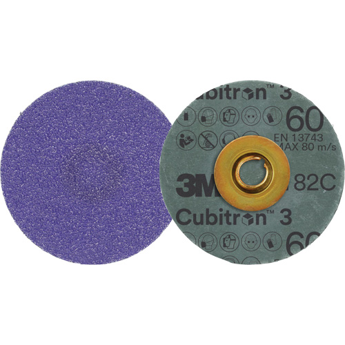 3M AB32352 Cubitron 3 Roloc Fibre Disc 1182C, 2" Dia., 60+ Grit, Ceramic