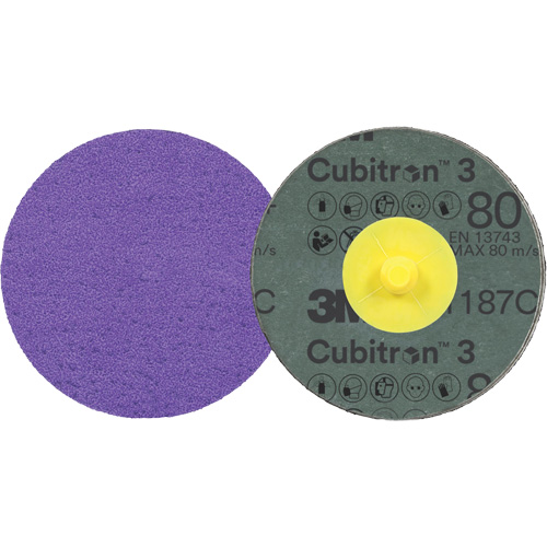 3M AB32088 Disque en fibre Roloc Cubitron 3, 3" dia., Grain 80+, C&eacute;ramique