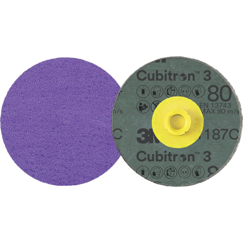 3M AB32094 Cubitron 3 Roloc Fibre Disc, 4" Dia., 80+ Grit, Ceramic