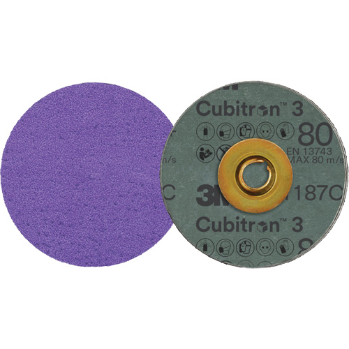 3M AB32092 Cubitron 3 Roloc Fibre Disc, 3" Dia., 80+ Grit, Ceramic