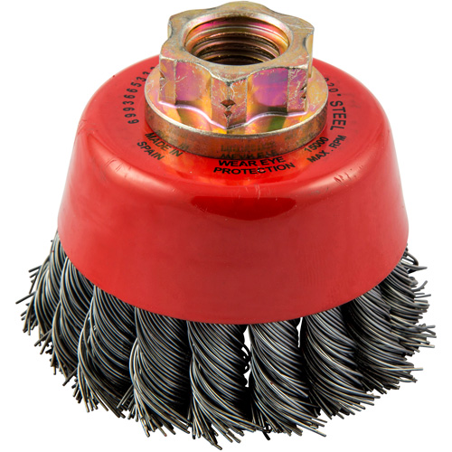 Norton 69936653336 Knotted Wire Cup Brush, 2-3/4" Dia. x 5/8"-11 Arbor