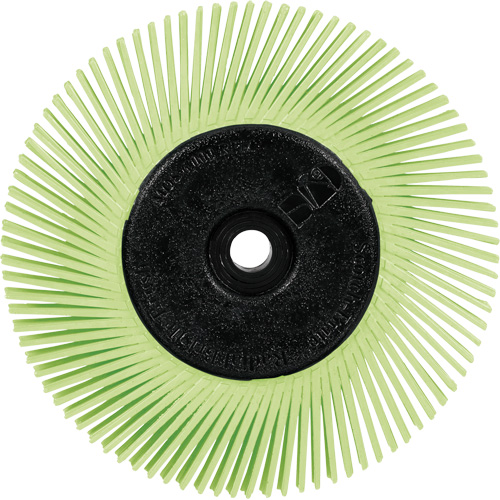 3M 7100374836 Brosse radiale en soies de pr&eacute;cision type A PN-RB avec adaptateur Scotch-Brite , C&eacute;ramique, Grain 50+, 6" dia.
