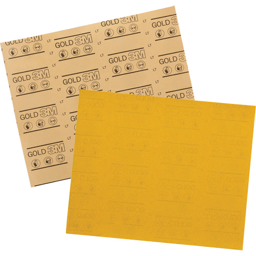 3M 7100375887 Gold Abrasive Sheet 12544, 9" x 11", 220 Grit, Aluminum Oxide