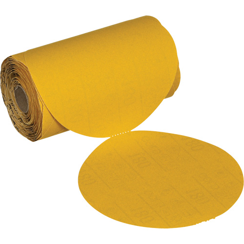 3M 7100363566 Stikit Gold Abrasive Disc Roll 09314, 6" Dia., 180 Grit, Aluminum Oxide