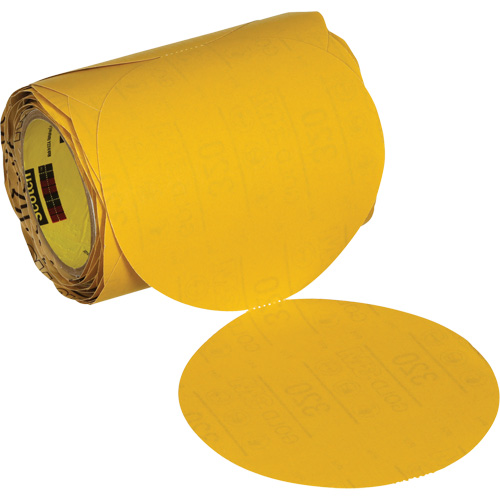 3M 7100363679 Stikit Gold Abrasive Disc Roll 09317, 6" Dia., 320 Grit, Aluminum Oxide