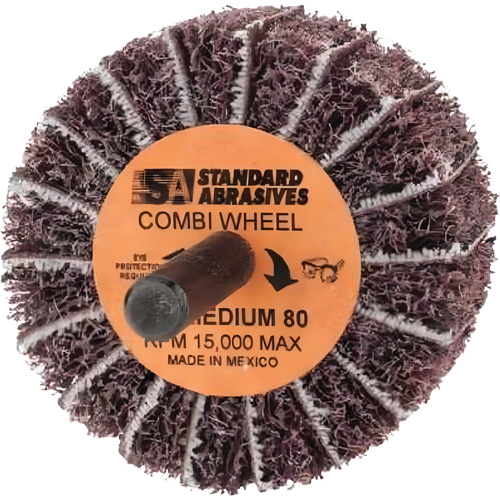 3M STA-898001 Roue Combi Buff and Blend 898001 Standard Abrasives, 2" dia. x 1" la, Arbre 1/4", Oxyde d'aluminium