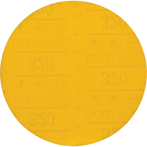 3M 09257 Hookit Gold Abrasive Disc, 6" Dia., 320 Grit, Aluminum Oxide, C-Weight