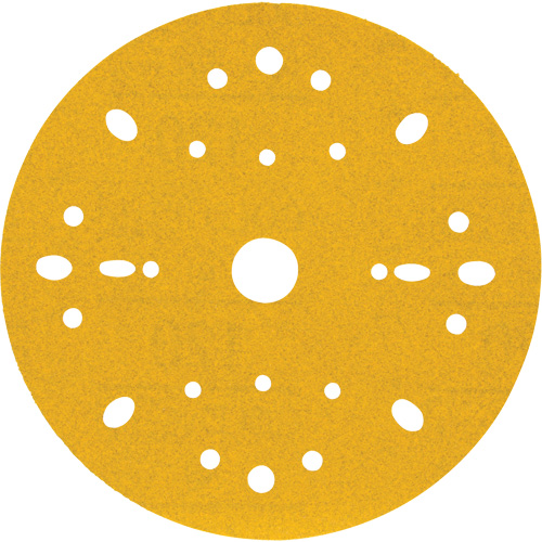 3M 09282 Hookit Gold Abrasive Disc, 6" Dia., 120 Grit, Aluminum Oxide, C-Weight