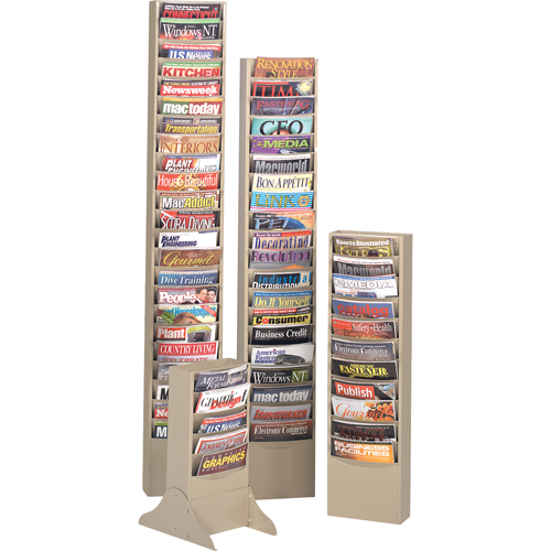 Durham Manufacturing 401-75 Literature Storage Racks, Stationary, 23 Slots, Steel, 9-3/4" W x 4-1/8" D x 65-1/2" H