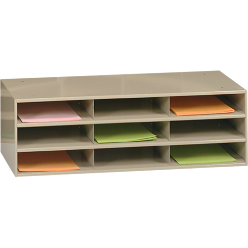 Durham Manufacturing 431-75 Data Organizers, Stationary, 9 Slots, Steel, 33-3/4" W x 11-5/8" D x 10-3/4" H