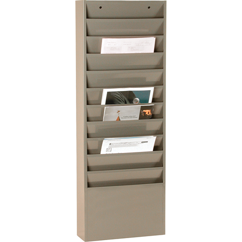 Durham Manufacturing 405-75 Literature Storage Racks, Stationary, 11 Slots, Steel, 13-1/4" W x 4-1/8" D x 36" H