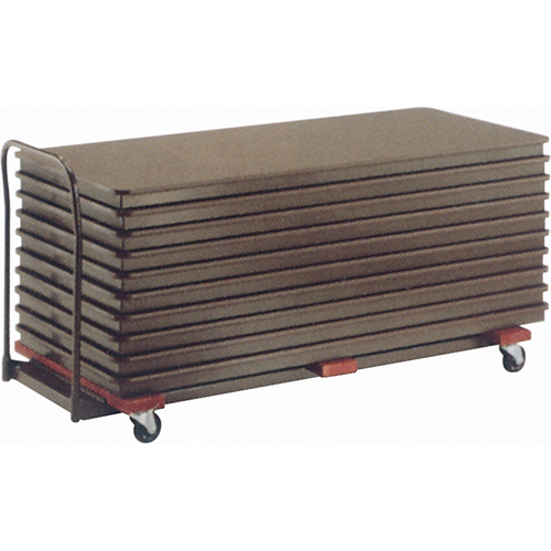 Midwest TC96-BLACK Flat Stacking Table Caddies, 97.5" W x 31.25" D x 36.25" H