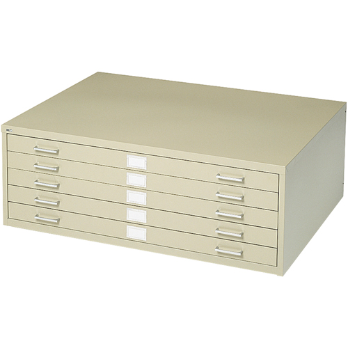 Safco 4998TSR Steel Plan Files, 5 Drawers, 53-3/8" W x 41-3/8" D x 16-1/2" H