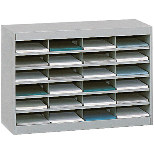 Safco 9211GRR Heavy-duty Literature Organizers, Stationary, 24 Slots, Steel, 37-1/2" W x 12-3/4" D x 25-3/4" H