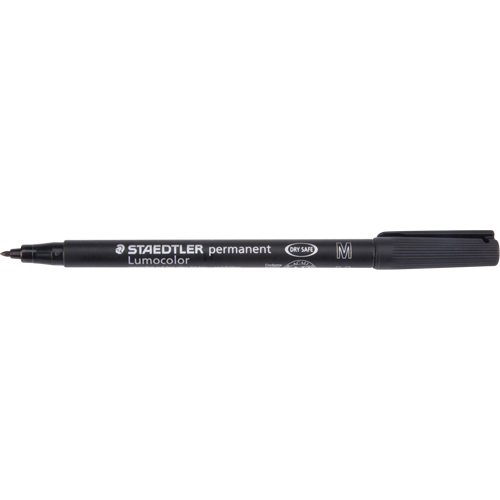Staedtler 317-9 Lumocolor&reg; Permanent Marker, Black, Medium Tip