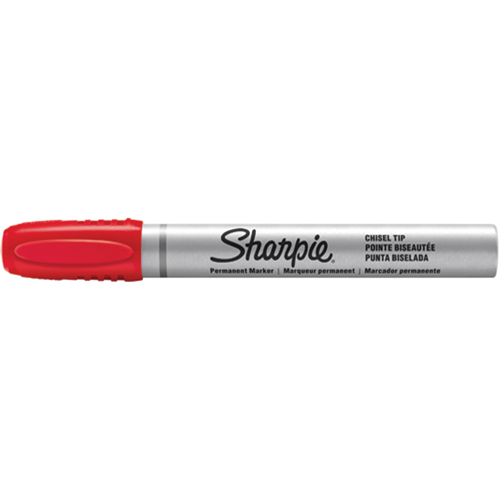 Sharpie 7073502388 Marqueurs permanents -Pointe liquide Berol, Rouge, Pointe Ciseau