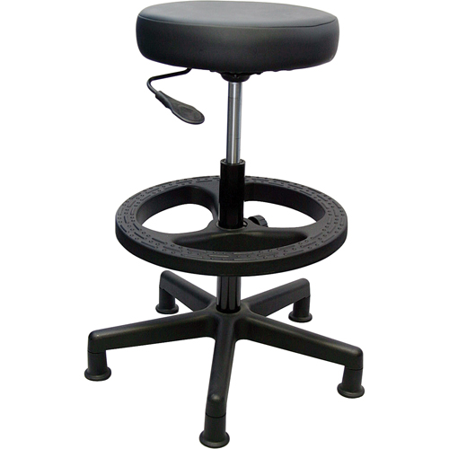 Mur-Van C944-3P-GL-V 900 Series Task Stool, Stationary, Adjustable, 23" - 33", Vinyl Seat, Black
