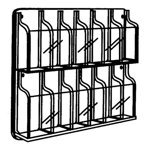 Safco 5603CL Literature Displays, Wall Mount, 9 Slots, Plastic, 30" W x 2" D x 36-7/8" H