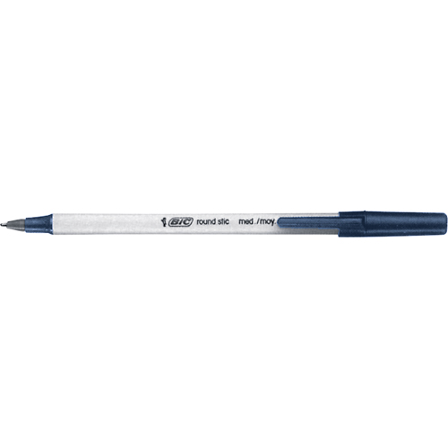  OD435 Bic&reg; Round Stic Ball Point Pen, Blue, 1 mm