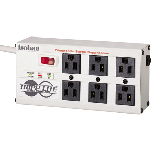 Tripp Lite ISOBAR6ULTRA Isobar&reg; Premium Surge Suppressors, 6 Outlets, 2850 J, 1440 W, 6' Cord