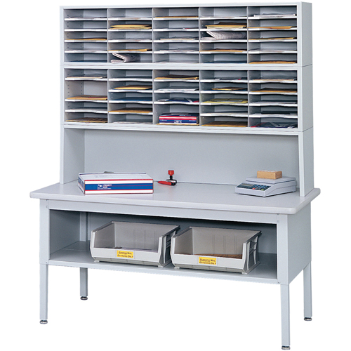 Safco 7749GR E-z Sort&reg; Mailroom Furniture-sorting Tables With Shelf-base Table With Shelf, 60" W x 28" D x 36" H, Laminate