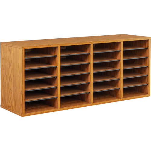 Safco 9423MO Casier &agrave; compartiments r&eacute;glable pour documentation, Stationnaire, 24 fentes, Bois, 39-1/4" la x 11-3/4" p x 16-1/4" h