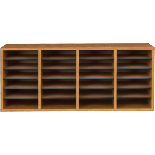 Safco 9423MO Casier &agrave; compartiments r&eacute;glable pour documentation, Stationnaire, 24 fentes, Bois, 39-1/4" la x 11-3/4" p x 16-1/4" h