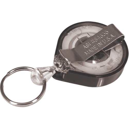 Key-Bak 0050-005 Retractable Mini-Bak&reg; Key Rings, Plastic, 36" Cable, Belt Clip Attachment