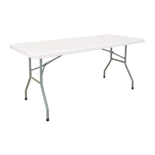 KLETON ON599 Folding Table, Rectangular, 72" L x 30" W, Polyethylene, White
