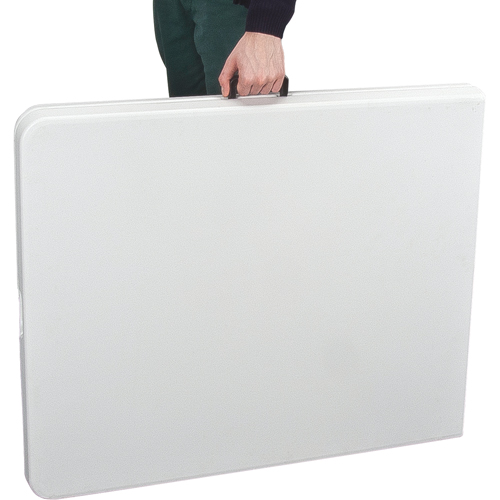 KLETON ON601 Fold-in-Half Table, Rectangular, 72" L x 30" W, Polyethylene, White