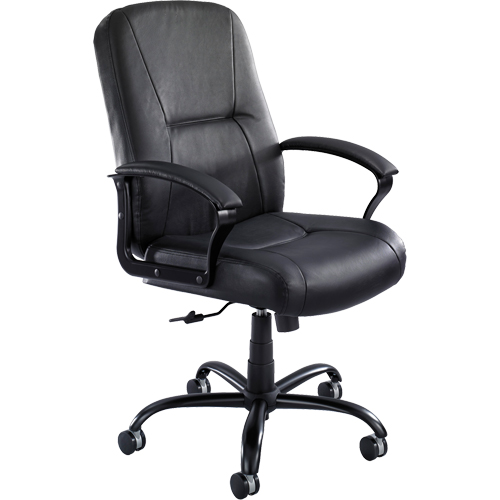 Safco 3500BL Serenity Big & Tall Chair, Leather, Black, 500 lbs. Capacity