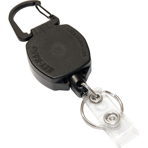 Key-Bak 0KB1-0A21 Self Retracting ID Badge and Key Reel, Zinc Alloy Metal, 24" Cable, Carabiner Attachment