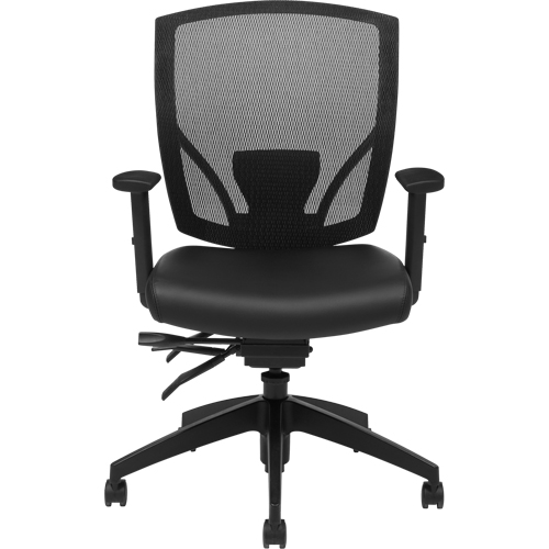 Offices To Go MVL2803 L01P Multi-Tilter Arm Chairs, Vinyl, Black, 300 lbs. Capacity