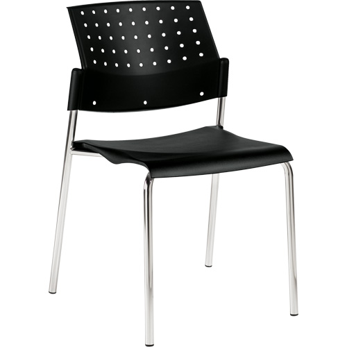 Offices To Go 6508 BLK CM Armless Stacking Chair, Plastic, 33" High, 300 lbs. Capacity, Black