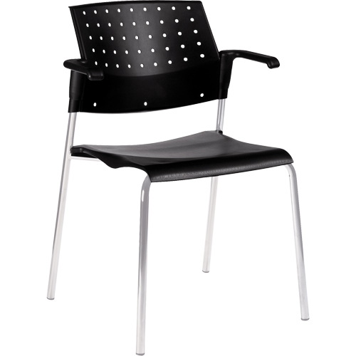 Offices To Go 6513 BLK CM Chaises empilables, Plastique, Hauteur 33", Capacit&eacute; 300 lb, Noir