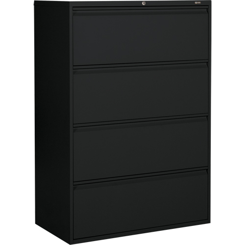 Offices To Go MVL1936P4 BLK Classeur lat&eacute;ral, Acier, 4 tiroirs, 36" la x 19-1/4" p x 52-6/100" h, Noir