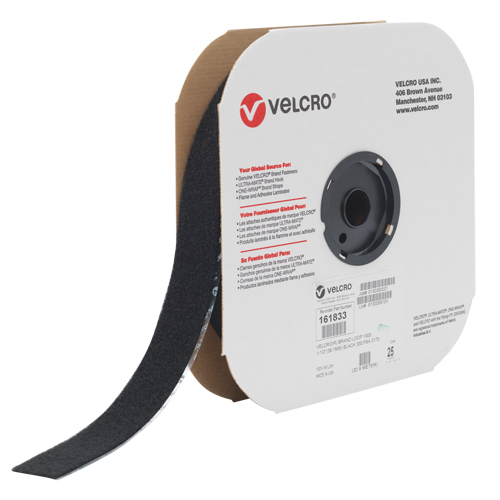 Velcro Companies 158505 Fastener Tape, Loop, 25 yds x 2", Adhesive, Black